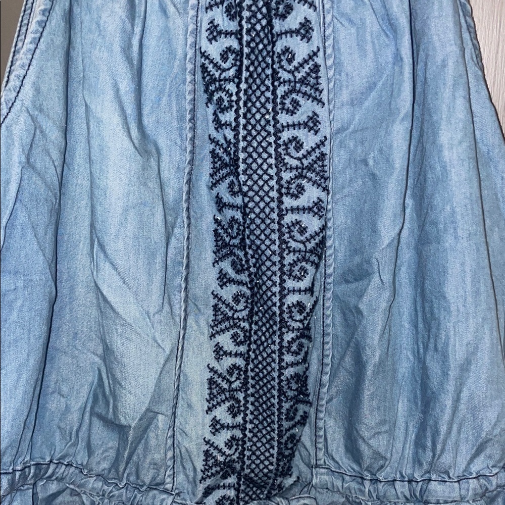 Lane Bryant Light Blue Embroidered Halter Tank Top - Picture 5 of 6